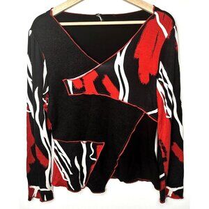 Vtg Womens Blouse Art To Wear Lagenlook Textured Top Travel Multicolor Sz Medium